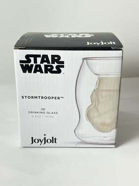 JoyJolt Star Wars Stormtrooper 3D Helmet 6.5oz Double Wall Glass Coffee Clear